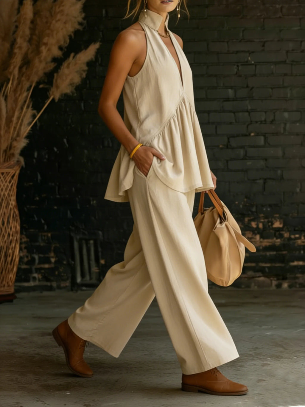 Cozy Linen Cotton Two-piece Set