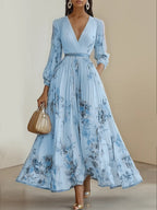 Women's Floral Art Print Maxi Dress
