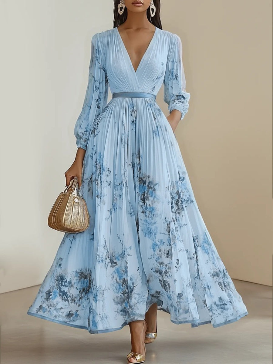 Women's Floral Art Print Maxi Dress