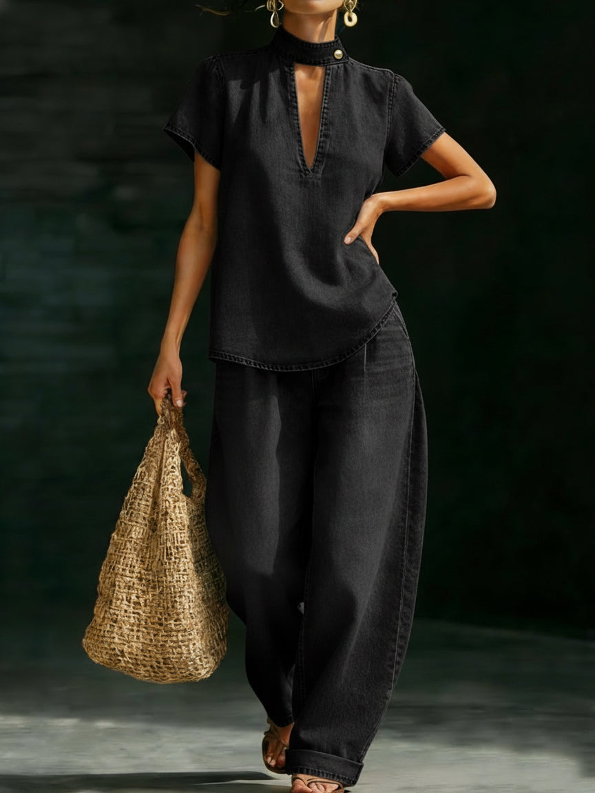 Minimalist Cozy Style Denim Set