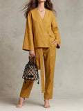 Relaxed Fit Linen Long Sleeve Set