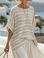 Women'S Loose Striped Holiday Skirt Set