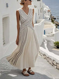 Women'S Loose Striped Print Dress