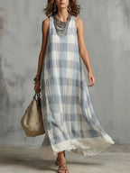 Women's Color Block Art Casual Stylish Vacation Maxi Dress