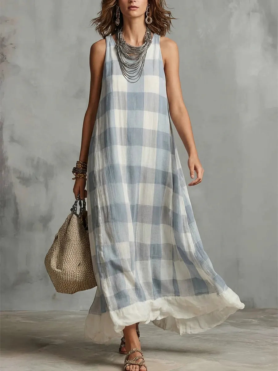 Women's Color Block Art Casual Stylish Vacation Maxi Dress
