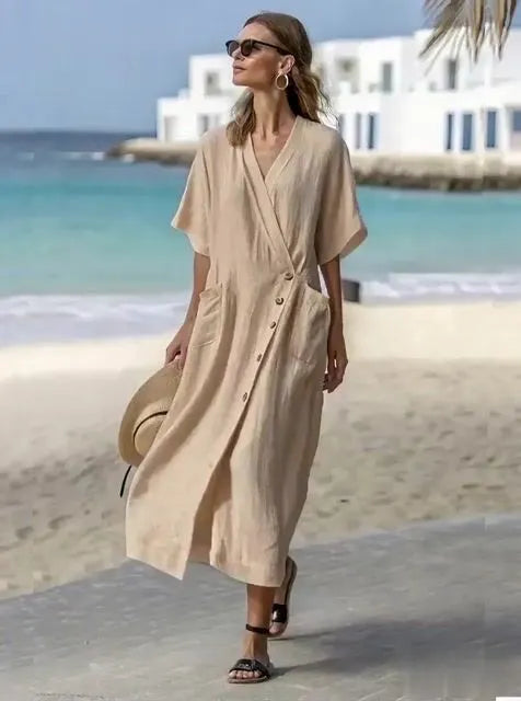 Women'S Loose Solid Color Dress