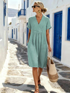 Women'S Casual Solid Color  Dress