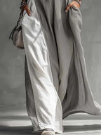 Casual And Cozy Color-blocked Cotton Dress