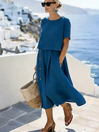 Women'S Casual Solid Color  Dress