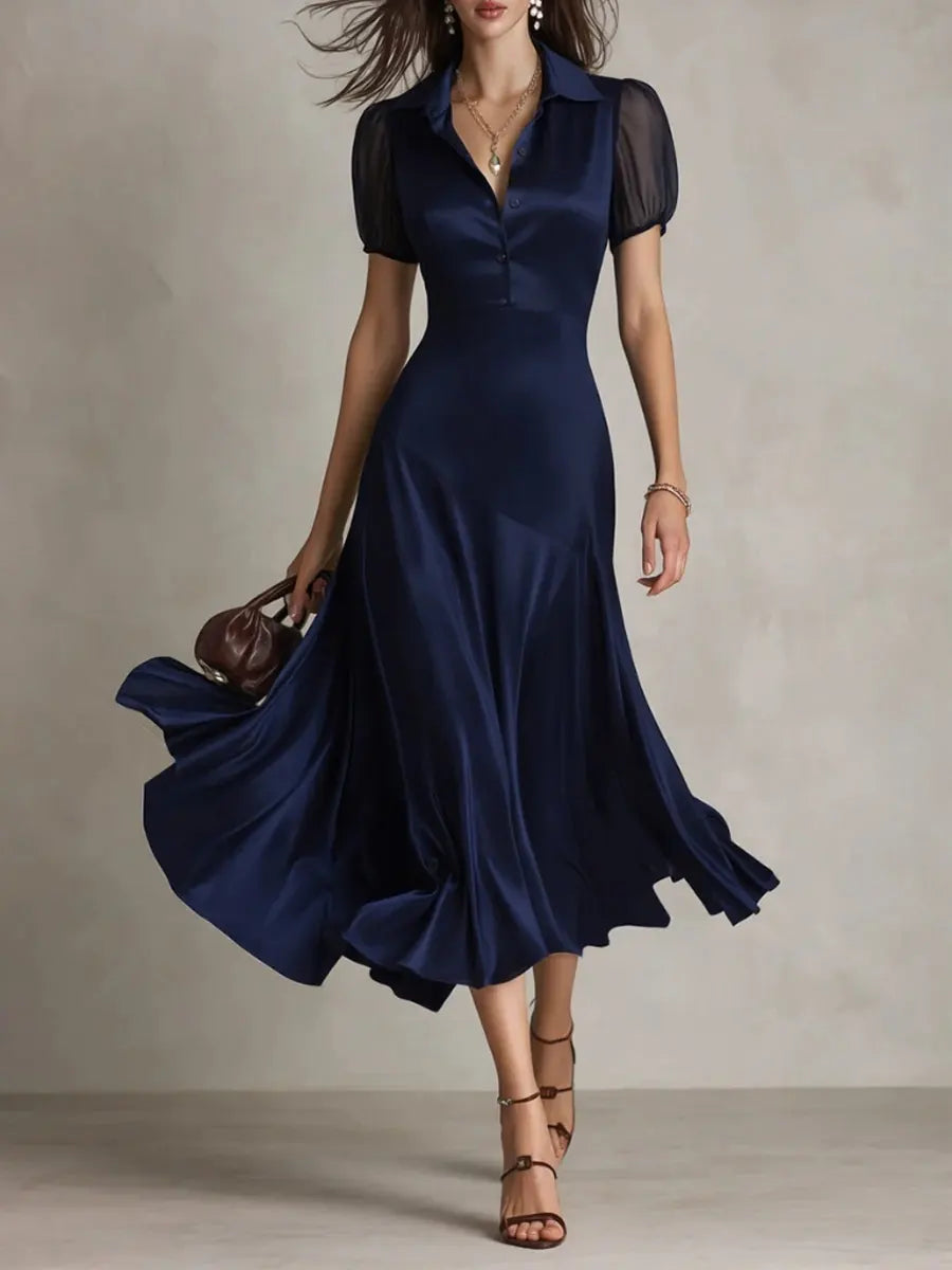 Women's V-neck Elegant Short Sleeve Dress
