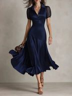 Women's V-neck Elegant Short Sleeve Dress