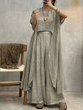 Women's Casual Irregular Design Cotton Linen Set