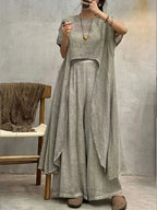 Women's Casual Irregular Design Cotton Linen Set