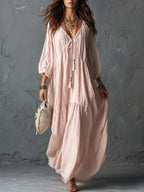 Women's Loose Bohemian Style Cotton Linen Long Dress