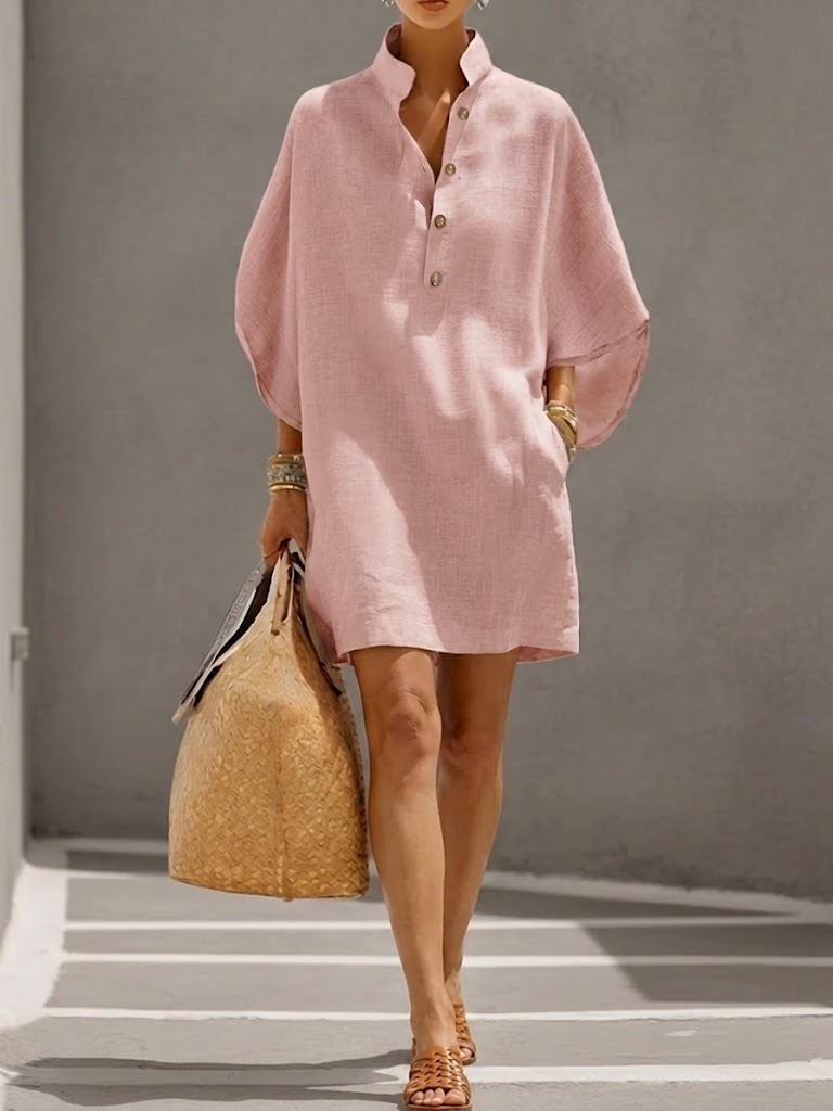 Loose And Comfortable Linen And Cotton Dress