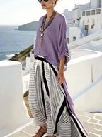 Women's Loose Striped Skirt Suit