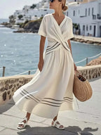 Women'S Loose Striped Print Dress