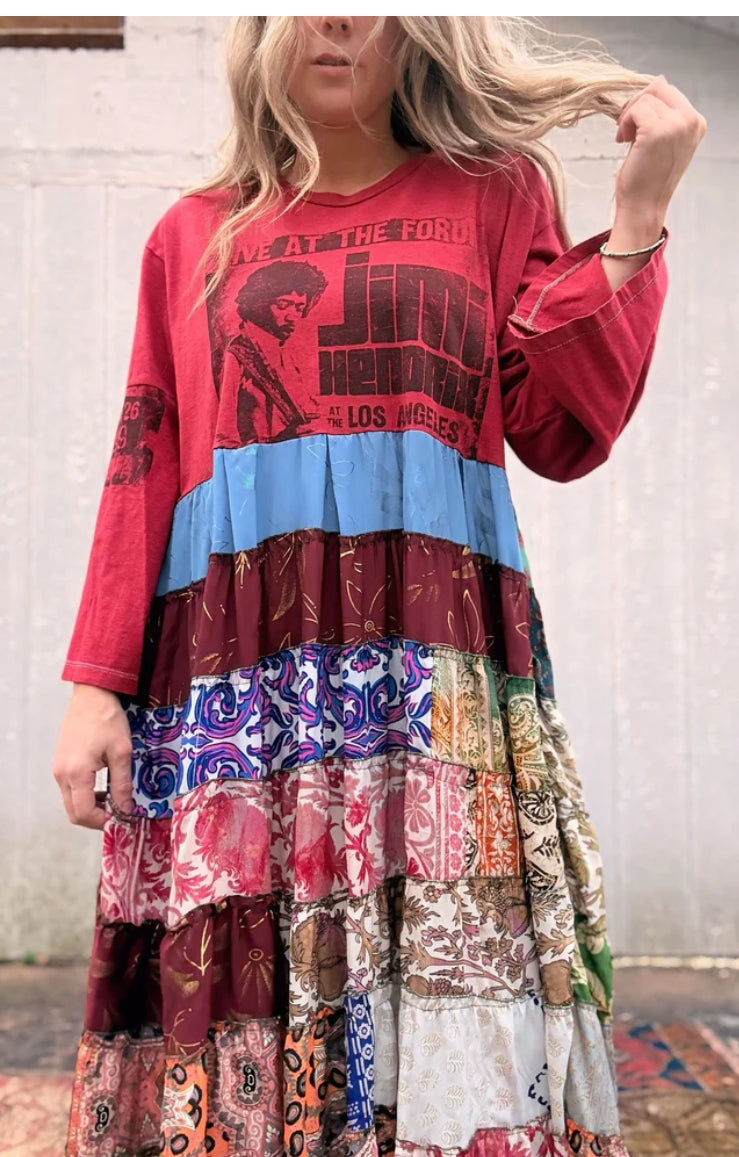 Jimi Hendrix Long Sleeve Split Maxi Tee